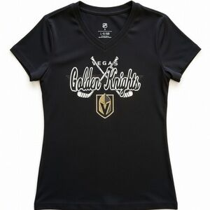 NHL Vegas Golden Knights Black Tee Girls L 10-12 NWT 100% Cotton